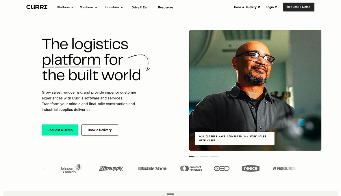 Curri logistics platform website
